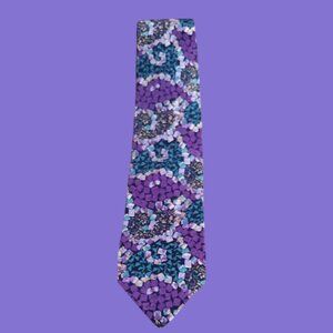 Missoni for Neiman Marcus Tie – Purple Paisley Stained Glass Vibes | 100% Silk